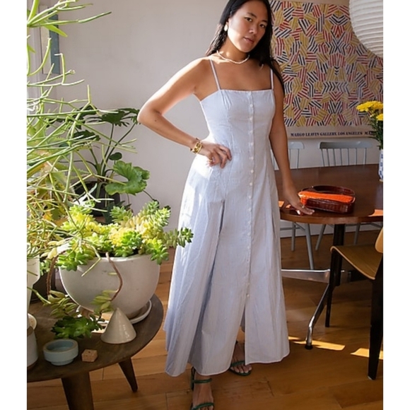 11. J.Crew Button-down cotton poplin dress in stripe - Picture 6 of 11